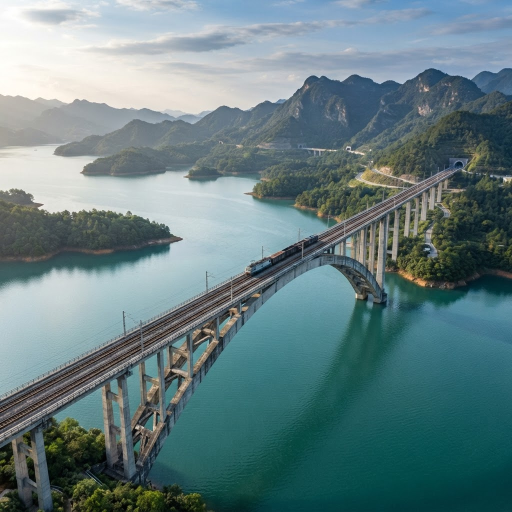 Puente sobre el embalse de Contreras